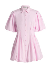 Load image into Gallery viewer, CLEO BALLOON PINTUCK MINI DRESS