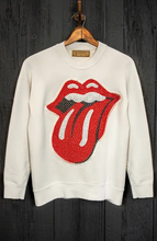 Load image into Gallery viewer, ROLLING STONES CRYSTAL PATCH CREW FLEECE