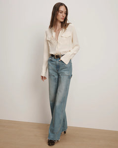 TAYLOR WIDE LEG JEAN WITH CHAPS