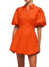 Load image into Gallery viewer, CLEO BALLOON PINTUCK MINI DRESS
