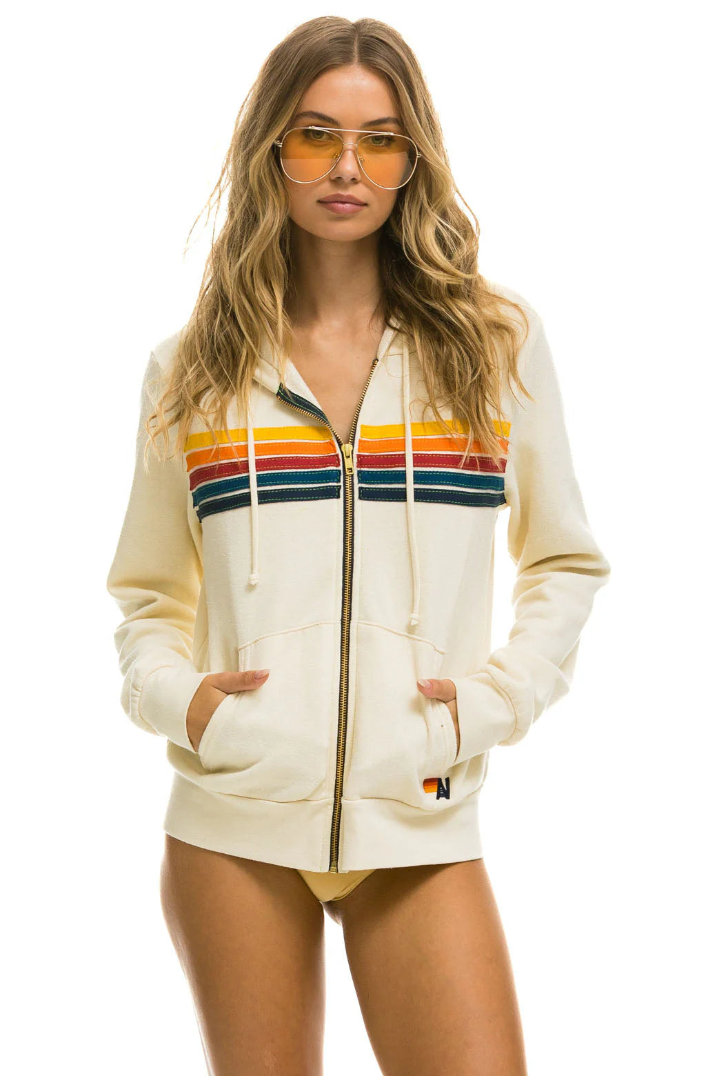 5 STRIPE ZIP HOODIE