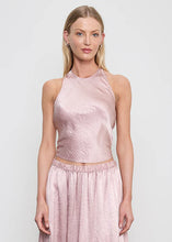 Load image into Gallery viewer, TEXTURED SATIN HALTER SCARF TOP
