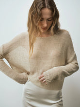 Load image into Gallery viewer, LINEN OPEN KNIT BATEAU SWEATER
