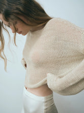 Load image into Gallery viewer, LINEN OPEN KNIT BATEAU SWEATER
