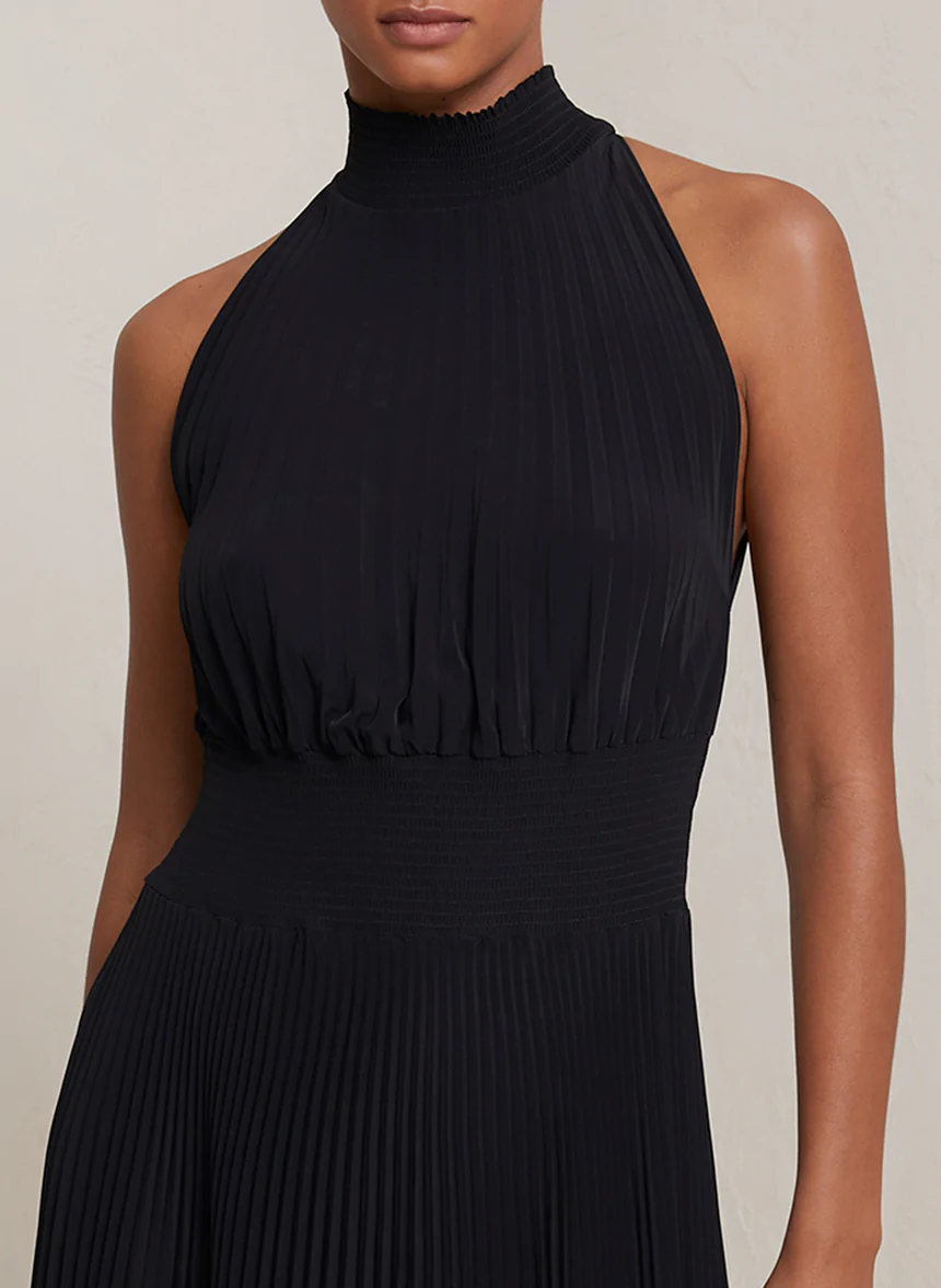 renzo pleated midi dress RENZO PLEATED MIDI DRESS – Atelier La Rouge
