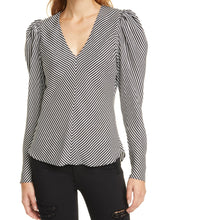 Load image into Gallery viewer, Silk Shirred V Neck Top
